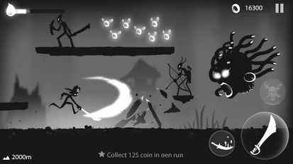 Взломанная Stickman Run: Shadow Adventure (Бесконечные деньги) на Андроид