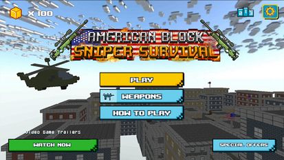 Взломанная American Block Sniper Survival (На русском языке) на Андроид