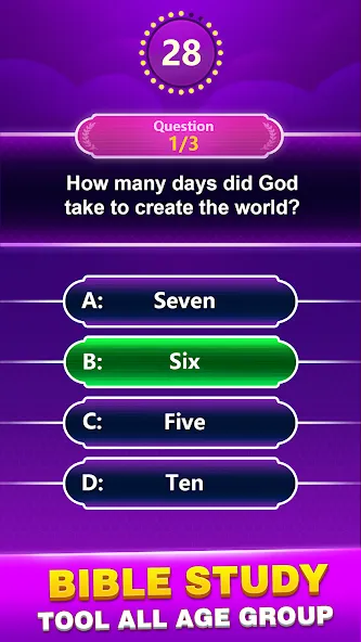 Bible Trivia - Word Quiz Game (Библейская викторина)  [МОД Бесконечные деньги] Screenshot 1