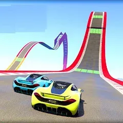 Взломанная Mega Ramp Car Offline Games  [МОД Menu] - последняя версия apk на Андроид