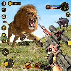 Взломанная Sniper Animal Deer Hunter Game (Снайперские игры на животных)  [МОД Много денег] - полная версия apk на Андроид