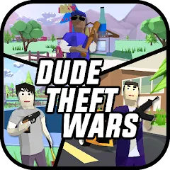Скачать взломанную Dude Theft Wars Shooting Games (Дуд Тефт Варс)  [МОД Menu] - стабильная версия apk на Андроид
