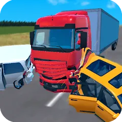 Скачать взломанную Truck Crash Simulator Accident (Симулятор ДТП с грузовиком)  [МОД Все открыто] - стабильная версия apk на Андроид
