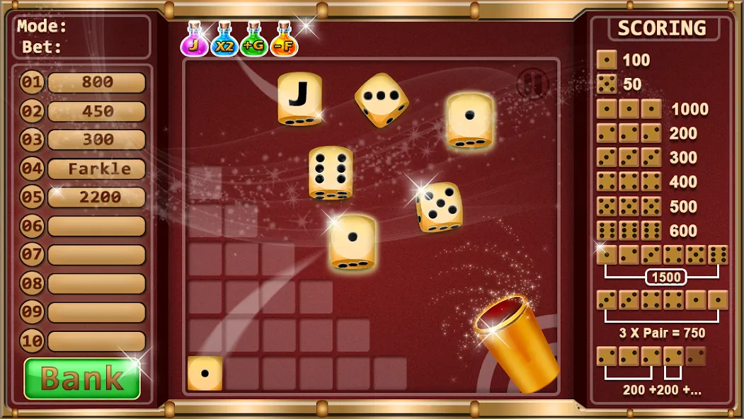 Farkle - Dice Game (Фаркл)  [МОД Unlocked] Screenshot 2