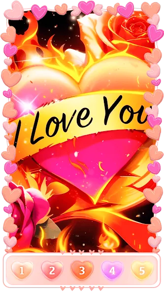 Love, Heart Coloring Book  [МОД Бесконечные деньги] Screenshot 3