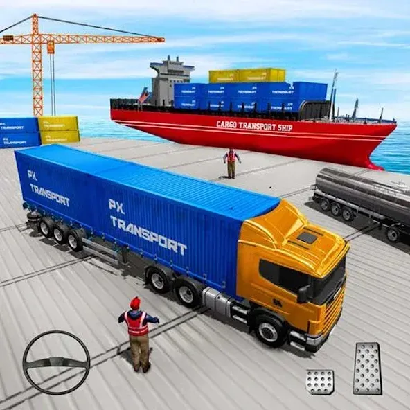 Cargo Transport Truck Driving (Грузовик перевозки грузов)  [МОД Много денег] Screenshot 1