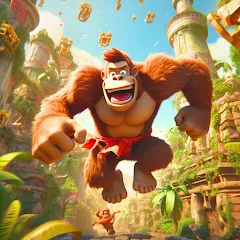 Взломанная Monkey jungle run kong gorilla  [МОД Mega Pack] - полная версия apk на Андроид