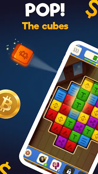 Crypto Blocks Puzzle Challenge  [МОД Бесконечные монеты] Screenshot 1
