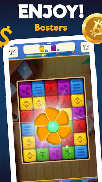 Crypto Blocks Puzzle Challenge  [МОД Бесконечные монеты] Screenshot 5