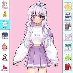 Взломанная Anime Dress Up and Makeup Game  [МОД Много денег] - последняя версия apk на Андроид