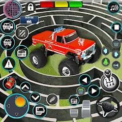 Скачать взломанную Monster Truck Maze Puzzle Game  [МОД Много монет] - последняя версия apk на Андроид
