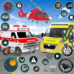 Взлом Heli Ambulance Simulator Game  [МОД Unlocked] - стабильная версия apk на Андроид