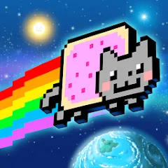 Скачать взломанную Nyan Cat: Lost In Space (Нян Кэт)  [МОД Бесконечные деньги] - последняя версия apk на Андроид