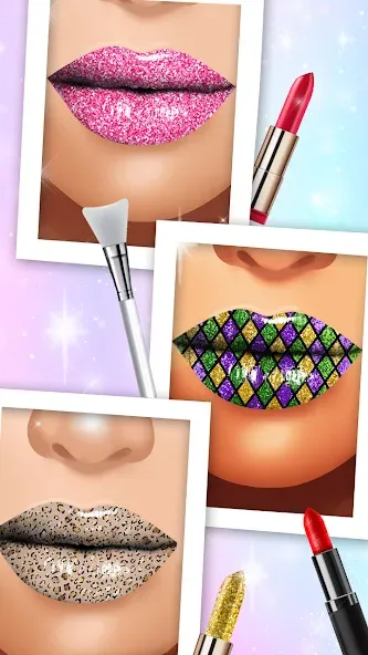 Lip Art Makeup Beauty Game  [МОД Много монет] Screenshot 1