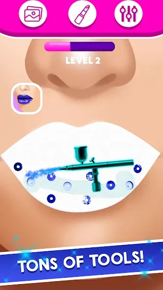 Lip Art Makeup Beauty Game  [МОД Много монет] Screenshot 4