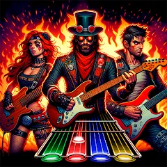 Скачать взломанную Guitar Hero Mobile: Music Game (Гитар Хиро Мобайл)  [МОД Mega Pack] - полная версия apk на Андроид