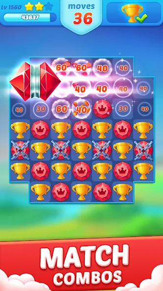 Jewel Crush™ - Match 3 Legend  [МОД Много денег] Screenshot 2