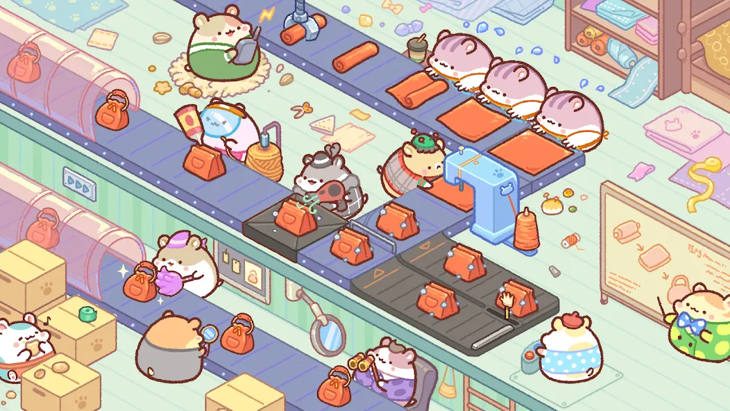 Hamster Bag Factory : Tycoon (Хэмстер сумка фабрика)  [МОД Бесконечные деньги] Screenshot 2
