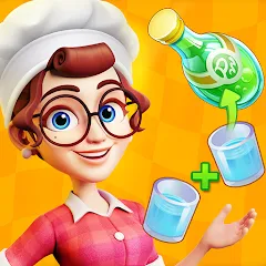 Скачать взломанную Merge Cooking:Theme Restaurant  [МОД Бесконечные монеты] - последняя версия apk на Андроид