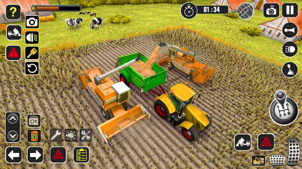Tractor Farming Game Harvester  [МОД Много монет] Screenshot 3