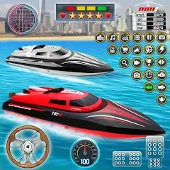 Скачать взломанную Speed Boat Racing: Boat games  [МОД Unlocked] - полная версия apk на Андроид