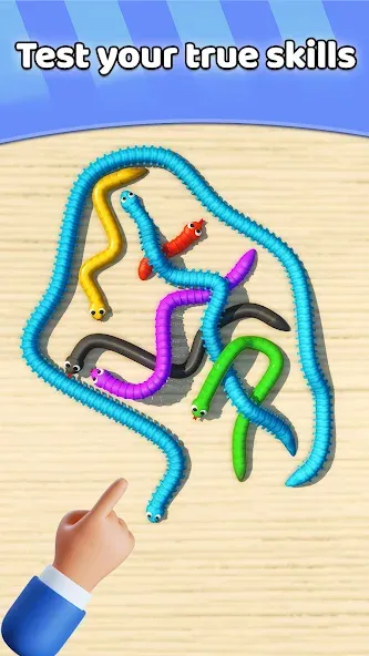 Tangled Snakes Puzzle Game (Танглед Снейк 3Д)  [МОД Бесконечные деньги] Screenshot 4