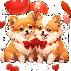 Взлом Dog Coloring, Color by number  [МОД Бесконечные деньги] - полная версия apk на Андроид