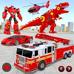 Взлом Fire Truck Robot Car Game  [МОД Unlocked] - полная версия apk на Андроид