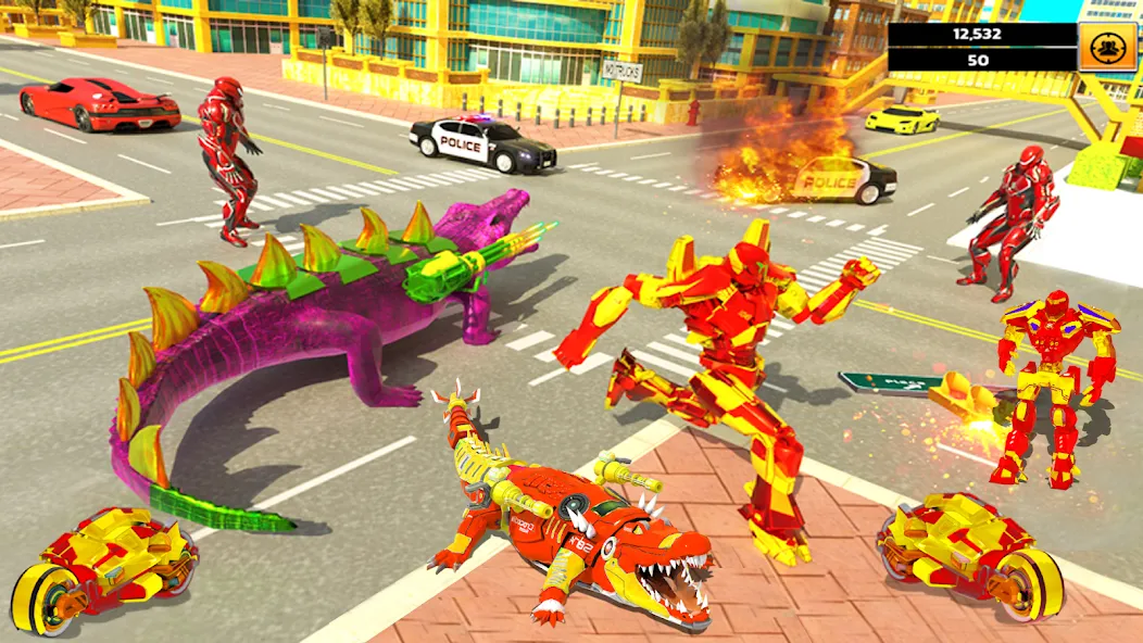 Robot Game Transform Crocodile  [МОД Menu] Screenshot 3