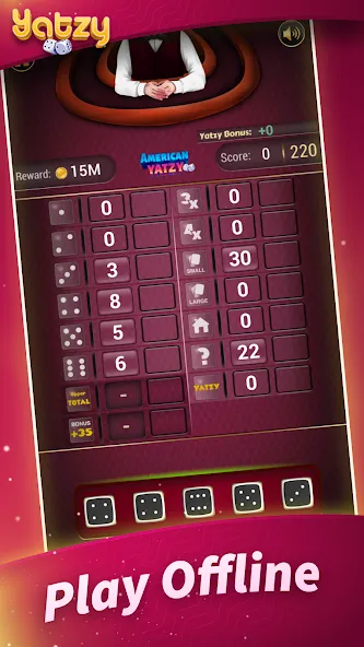 Yatzy - Offline Dice Games (Ятзи)  [МОД Unlimited Money] Screenshot 1