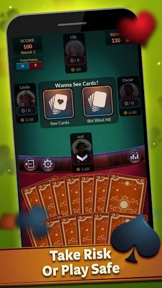 Spades - Offline Card Games (Спейдс)  [МОД Много денег] Screenshot 3