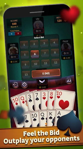 Spades - Offline Card Games (Спейдс)  [МОД Много денег] Screenshot 4