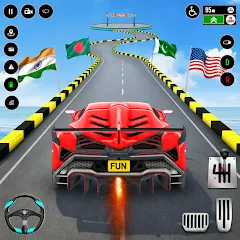 Скачать взломанную GT Car Stunt : Ramp Car Stunts (ДжиТи Кар Стант)  [МОД Все открыто] - последняя версия apk на Андроид