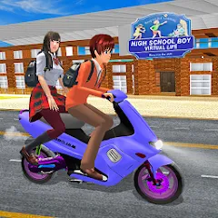 Скачать взломанную High School Boy Virtual Life  [МОД Много монет] - полная версия apk на Андроид