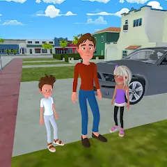 Взлом Super Dad Virtual : Happy Game  [МОД Много денег] - полная версия apk на Андроид