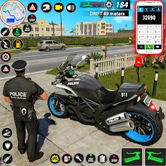 Скачать взломанную Police Moto Bike Chase Crime (Полицейская мотоциклетная погоня за преступником)  [МОД Mega Pack] - стабильная версия apk на Андроид
