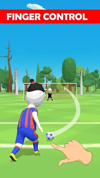 Stickman Freekick: Soccer game  [МОД Много монет] Screenshot 1