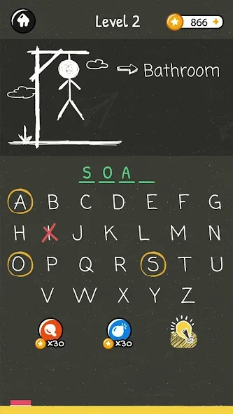 Hangman Words:Two Player Games  [МОД Много денег] Screenshot 3