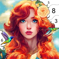 Скачать взломанную Girls Paint by Number Coloring (Девочки раскрашивают по номерам)  [МОД Mega Pack] - стабильная версия apk на Андроид