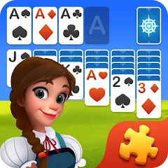 Взлом Solitaire Jigsaw Puzzle (Солитер Пазл)  [МОД Mega Pack] - полная версия apk на Андроид